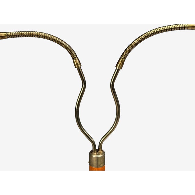 Brown Markslöjd, Floor Lamp, Light Wood, Metal, Fabric, Sweden, 1990s For Sale - Image 8 of 13