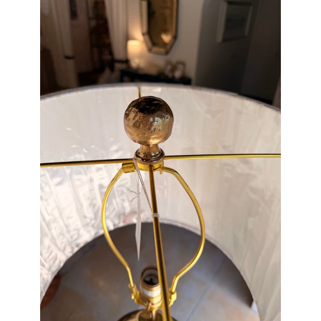 John Richard Faux Black Crystal & Brass Table Lamp For Sale - Image 4 of 7