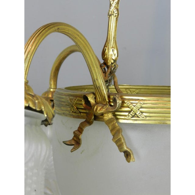 French Three Arm Ceiling Light, 1930s For Sale - Image 10 of 12