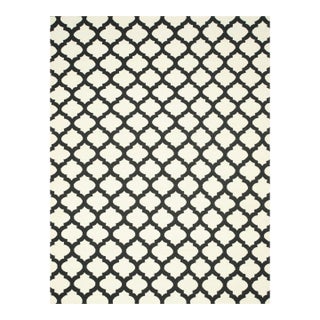 9x12 Maya Moroccan Black Geometric modernFlatweave Wool Carpet Rug For Sale