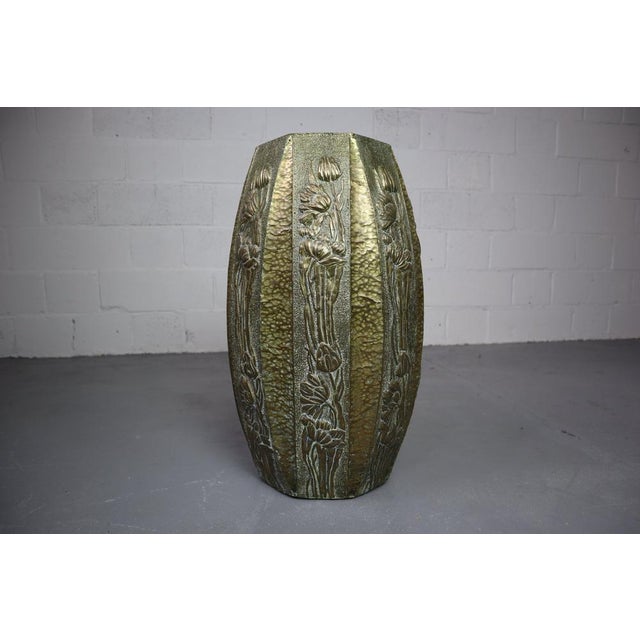 Umbrella Stand in Hammered Embossed Copper, 1890s For Sale - Image 11 of 12