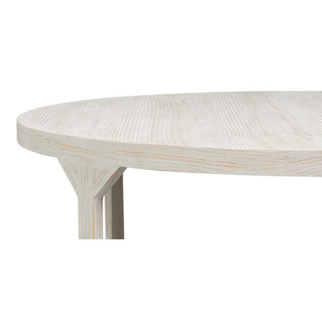 Scandinavian Two-Tier Drum Coffee Table in Grey Pine For Sale - Image 4 of 11