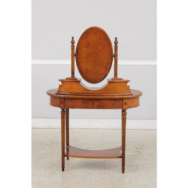 1990s Rho Mobili Louis XVI Inlaid Vanity Dressing Table For Sale - Image 5 of 17
