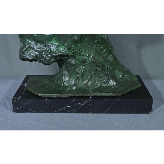 F. Focht, Art Deco Jean Mermoz Sculpture, 1930, Bronze For Sale - Image 5 of 16