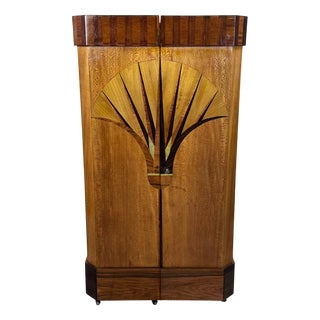 Vintage Art Deco Marquetry Bar, 1920s For Sale