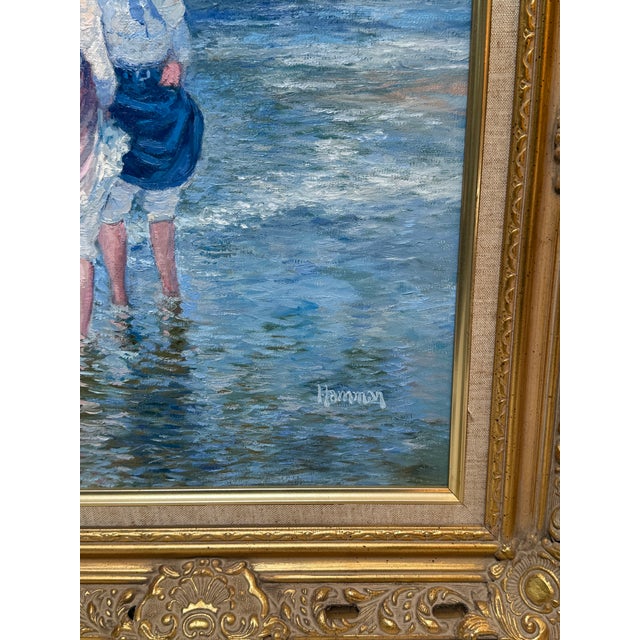 Robert Hamman Beach Day Original Oil Painting, Signed For Sale - Image 11 of 12