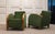 Vintage Green Velvet Lounge Chairs with Wooden Arm Overlays, Sweden, 1930, Set of 2 For Sale - Image 9 of 15