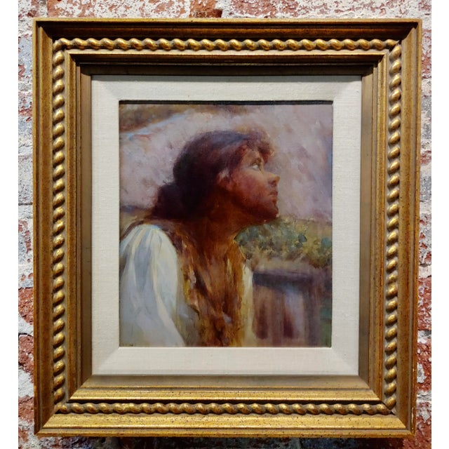 Eanger Irving Couse -Portrait of a Native American Woman-Oil Painting For Sale - Image 9 of 9