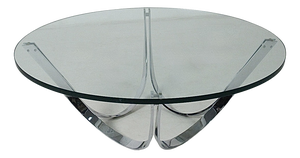 Steel and Glass Coffee Table by Werner Lindner for Bacher, 1970s