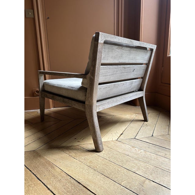 Early 21st Century Teak Garden Lounge Chair with Cushions from Restoration Hardware, 2010s For Sale - Image 5 of 11
