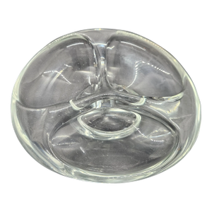 Vintage Lutken Holmegaardesque Denmark Heavy Space Age Modern Glass Ashtray Bowl