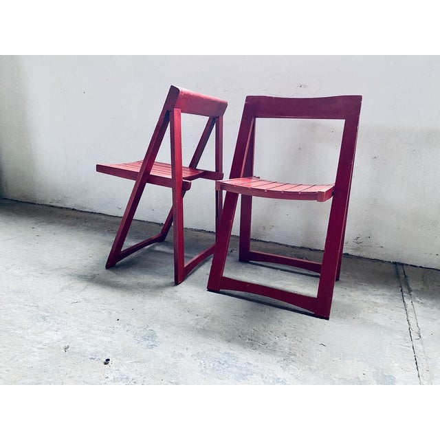 Vintage Trieste Folding Chairs by Aldo Jacober for Bazzani, Set of 2 For Sale - Image 5 of 18