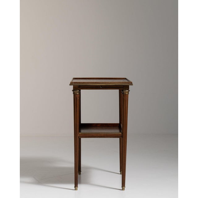 19th Century France Rich Walnut Brown Carved Walnut Side Table With Shelf For Sale In Greensboro - Image 6 of 11