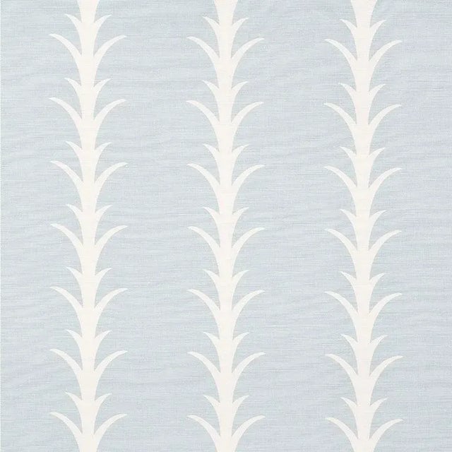 Contemporary Sample-Schumacher X Celerie Kemble Acanthus Stripe Fabric in Sky For Sale - Image 3 of 3