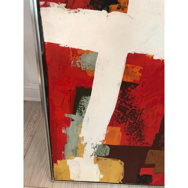 1970s Large Abstract Oil on Canvas by Lee Reynolds Burr for Vanguard Studios For Sale - Image 10 of 11
