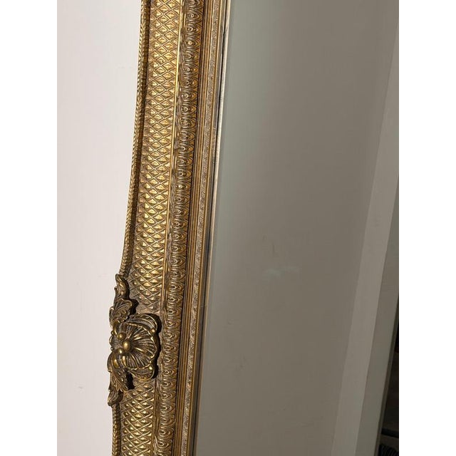 Classic Baroque Gilt Floor Mirror For Sale - Image 4 of 6
