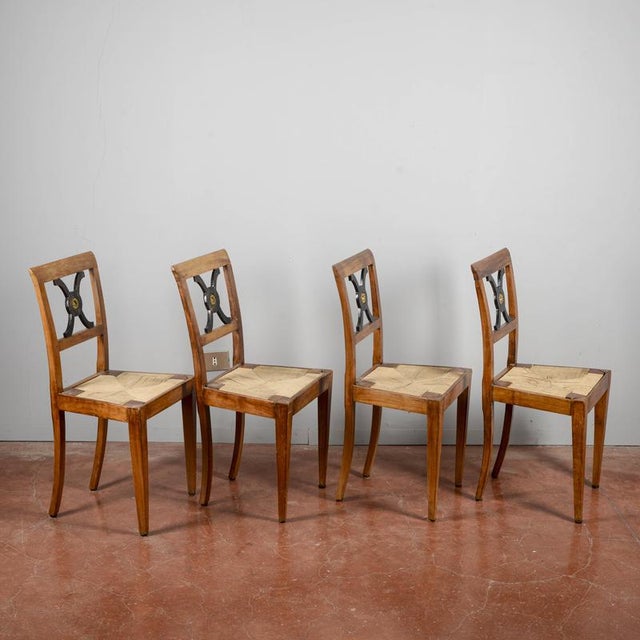 19th Century Wooden Chairs, Set of 4 For Sale - Image 3 of 18
