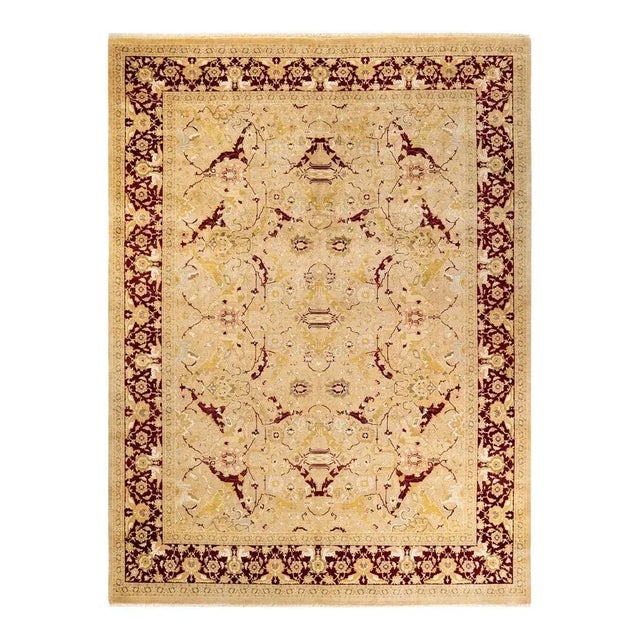 Yellow Mogul, One-of-a-Kind Hand-Knotted Area Rug in Yellow, 9' 2" x 12' 6" For Sale - Image 8 of 8