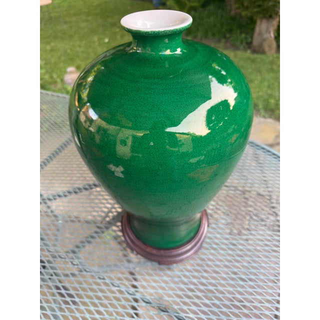 18th Century Antique 18th Century Chinese Green Glaze Porcelain Vase Yongzheng Mark For Sale - Image 5 of 15