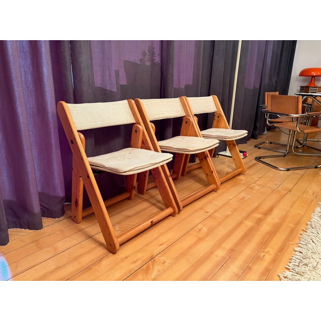 Mid-Century Modern Kon-Tiki Chairs by Gillis Lundgren for Ikea, Sweden, 1970s, Set of 3 For Sale - Image 3 of 18