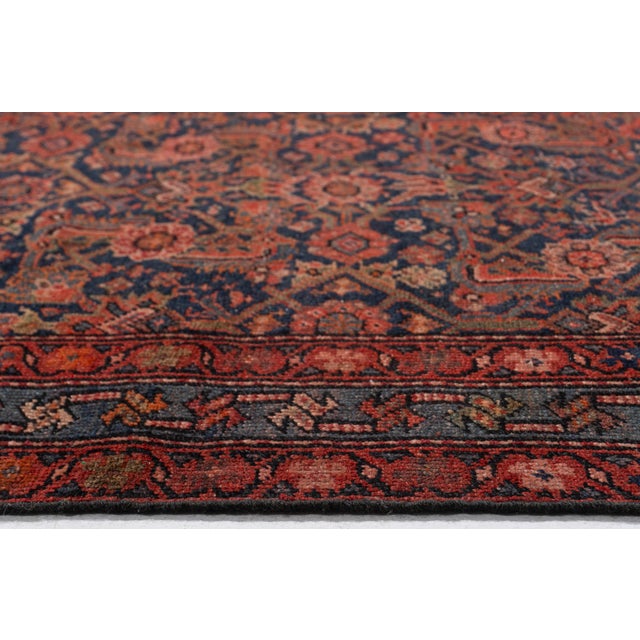 Modern Antique Circa 1910 Red Malayer Hand Knotted Runner 3ft 5in X 15ft 5in For Sale - Image 3 of 16
