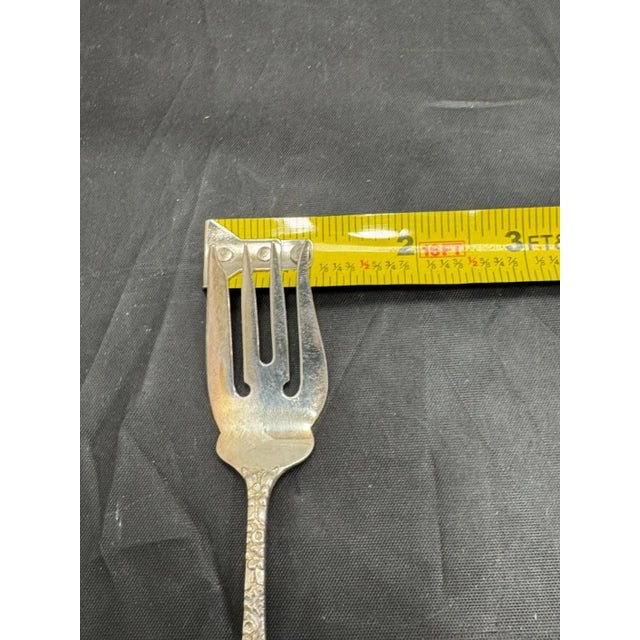 Antique Stieff Rose Sterling Silver Salad Forks Repousse Monogrammed - Set of 12 For Sale - Image 9 of 10