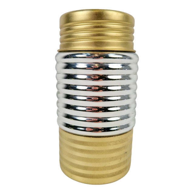 Vintage German Glass and Aluminum Thermos, 1950s For Sale
