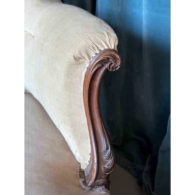 French French 19th C. Chaise Longue With Carved Fruitwood Frame For Sale - Image 3 of 13