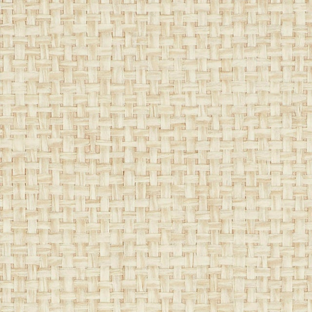Schumacher Kiko Paperweave Wallpaper in Natural For Sale