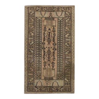 Oriental Hand Knotted Rug Turkish Vintage Oushak 4'3" x 7'5" For Sale