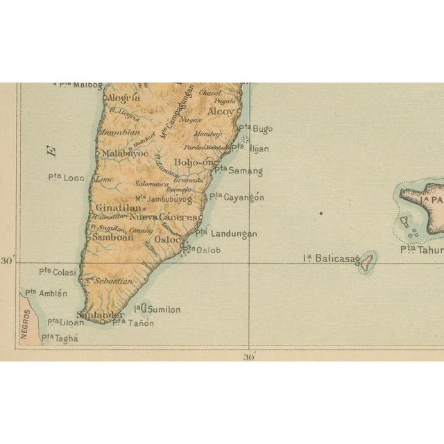 Map of the Island of Cebu, 1899 For Sale - Image 4 of 9