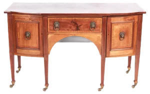 Edwardian Inlaid Mahogany Breakfront Sideboard