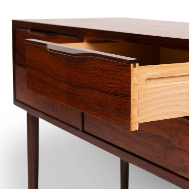 Wood 1960s Vintage Danish Mid-Century Rosewood 4-Drawer Nightstand / Accent Table For Sale - Image 7 of 8