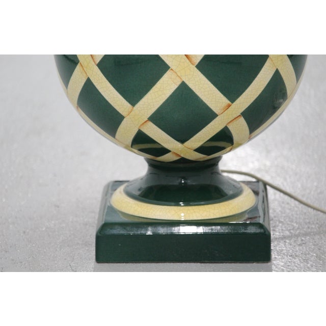 Green and Beige Ceramic Table Lamp, 1970s For Sale - Image 17 of 18