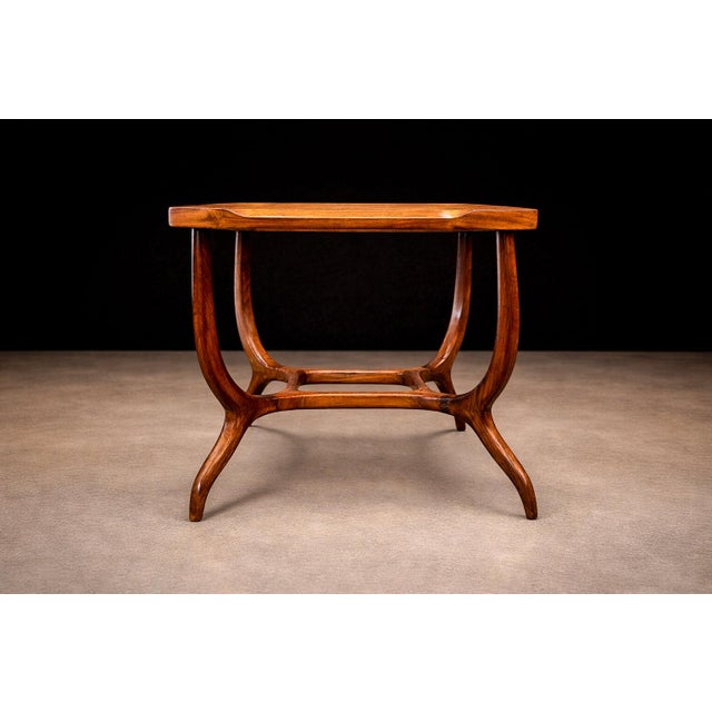 1950s Sculptural Side Table in Caviuna & Marble, Giuseppe Scapinelli, 1950s For Sale - Image 5 of 10