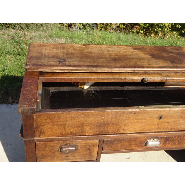 French Glove Makers Table in Oak For Sale - Image 17 of 18
