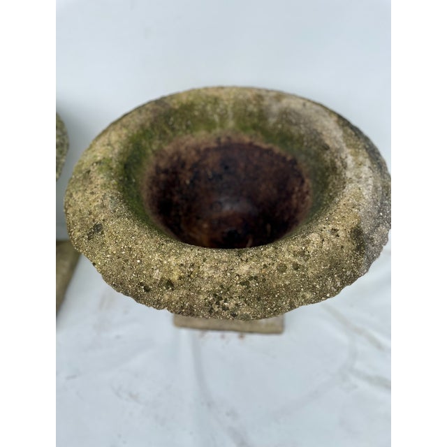 1950s Vintage Concrete Garden Pots - Set of 2 For Sale In Miami - Image 6 of 10