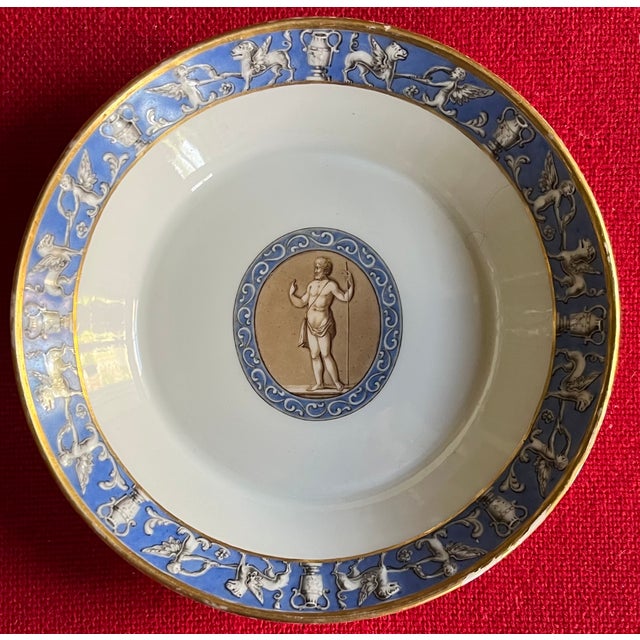 Neoclassical Antique Early 19th Century German Berlin Porcelain Saucer Dish From From the Frederick Duke of York Service Circa 1815 For Sale - Image 3 of 10