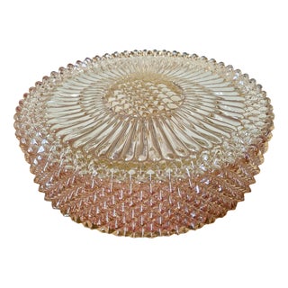 Amber Crystal and Gilt Metal Ceiling Light from Glashütte Limburg, 1970 For Sale