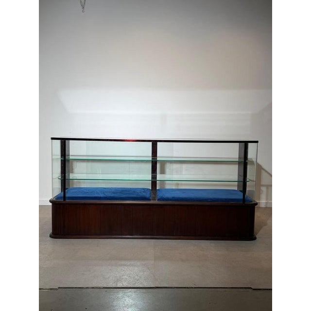 Mahogany Shop Display Cabinet with Sliding Glass Doors For Sale - Image 10 of 16