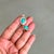 Vintage-Style 2.42ct Turquoise Cabochon Diamond Stud Earrings in 14k Yellow Gold- A Pair For Sale In New York - Image 6 of 15