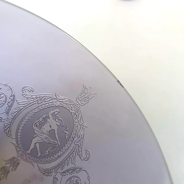 Glass Early 20th Century Amethyst Glass Tumblers With Etched Grecian Figures Set of Three For Sale - Image 7 of 12