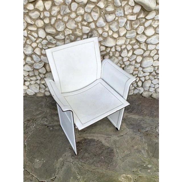 Italian White Leather Armchair by Tito Agnoli for Matteo Grassi, 1970s For Sale - Image 9 of 18