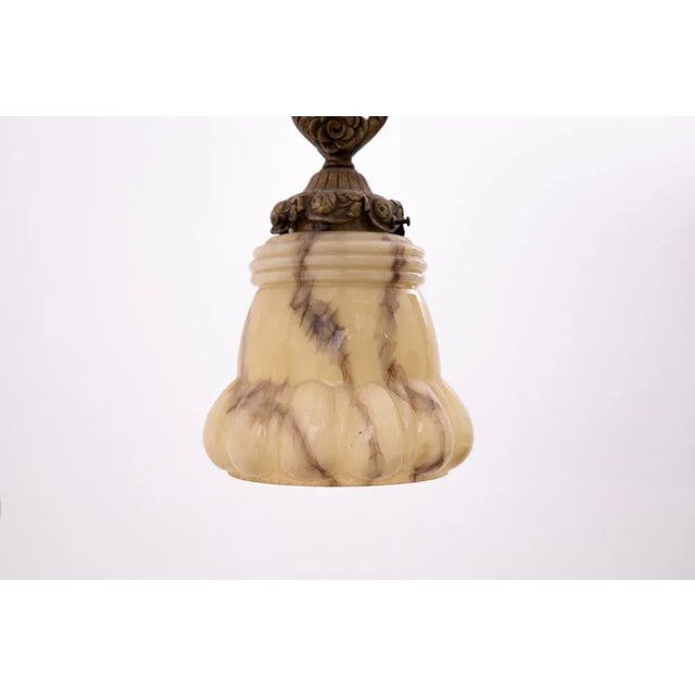 1940s Brass and Glass Chandelier, Poland, 1940s For Sale - Image 5 of 9