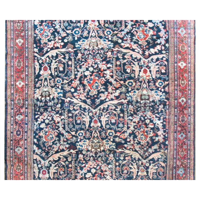 Textile Early 20th Century Persian Mahal Rug For Sale - Image 7 of 15