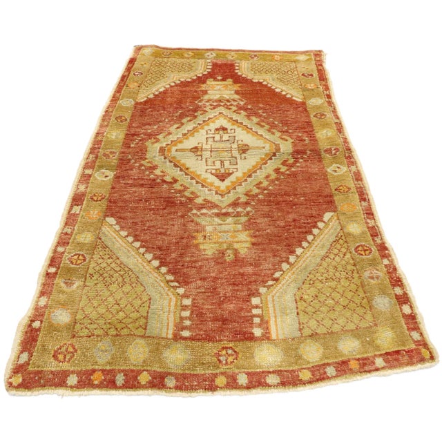 Rustic Vintage Turkish Oushak Rug - 02'08 X 04'05 For Sale - Image 3 of 9