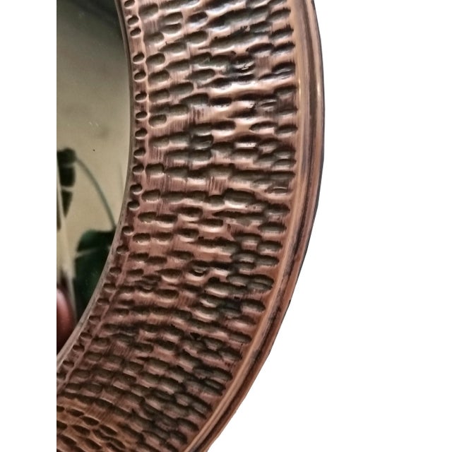 1960s Vintage Patinated and Hammered Copper Wall Mirror by Angelo Bragalini, 1960s For Sale - Image 5 of 9