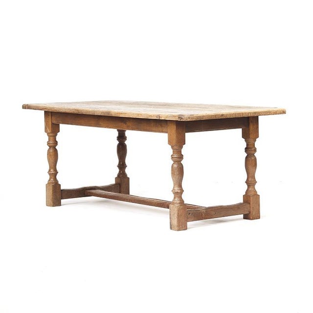 Large Farmhouse Rustic Country Dining Table in Oak For Sale - Image 12 of 12