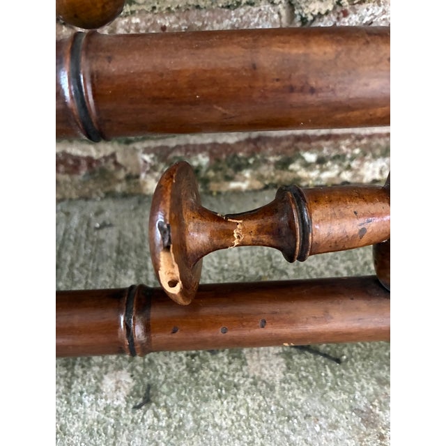 Late 19th Century French Faux Bamboo Wall Mounted Coat Rack For Sale - Image 13 of 18