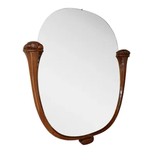 1920s Louis Sue and Andre Mare Attributed Carved Mahogany Wall Mirror